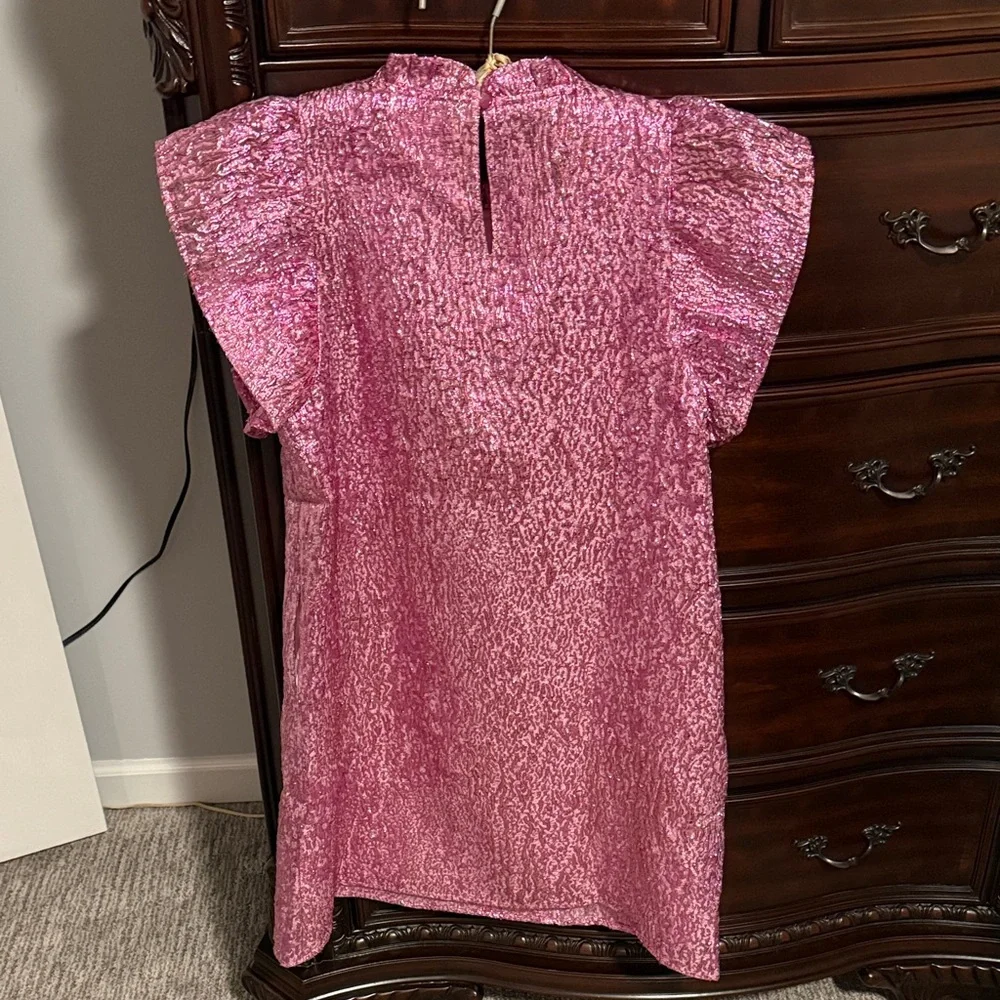 Pink Ruffled Mini Dress - Picture 2 of 4